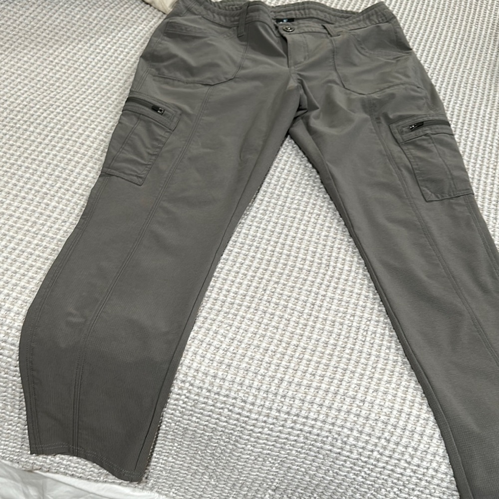 Charcoal Cargo Pants with Straight Fit and Full Length